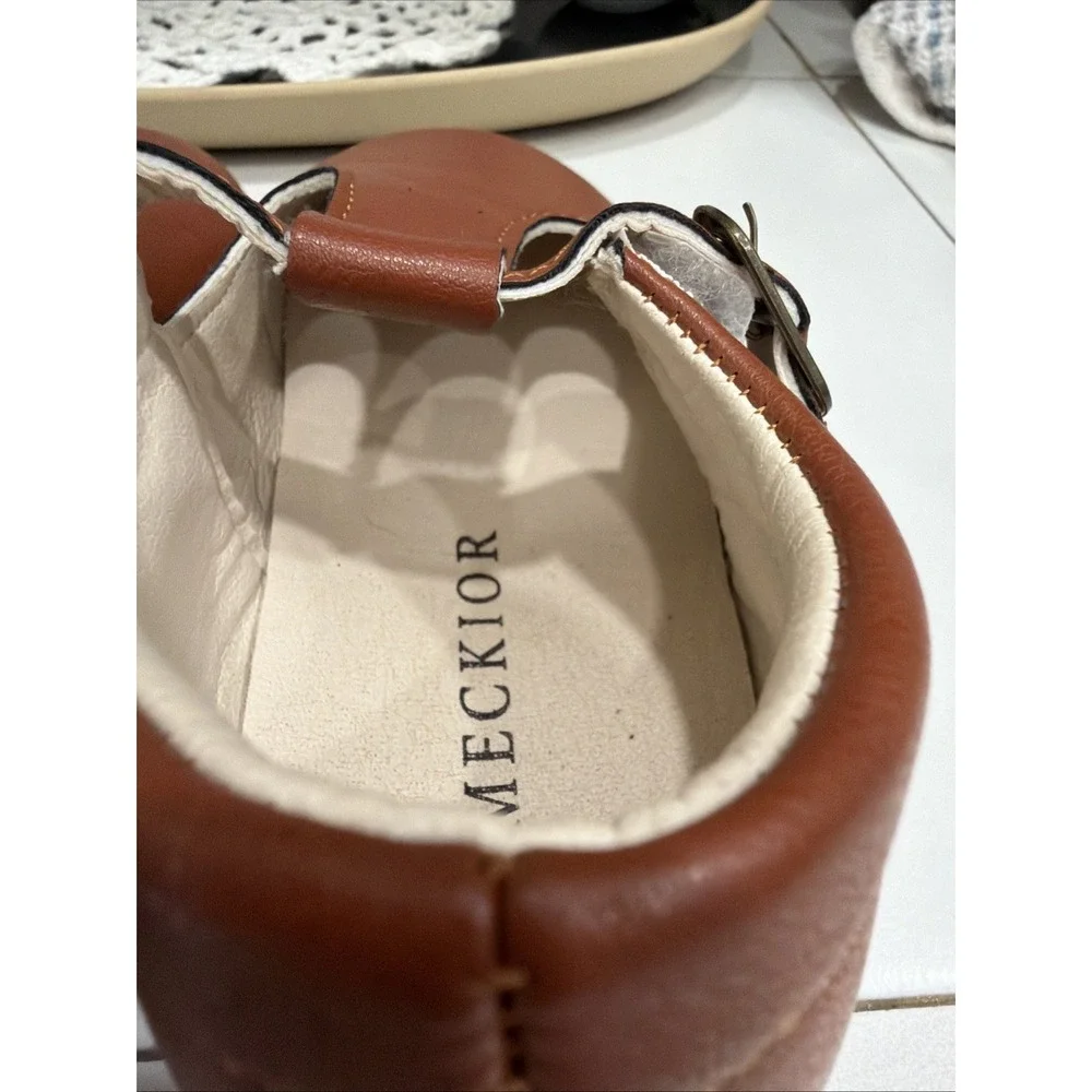 Meckior Shoes Girls Size 12.5 Mary Jane  Vegan Leather Toddler Kids Hook/Loop‎
